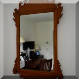 DM01. Chippendale style fret-carved mirror. 30”h x 17”w 